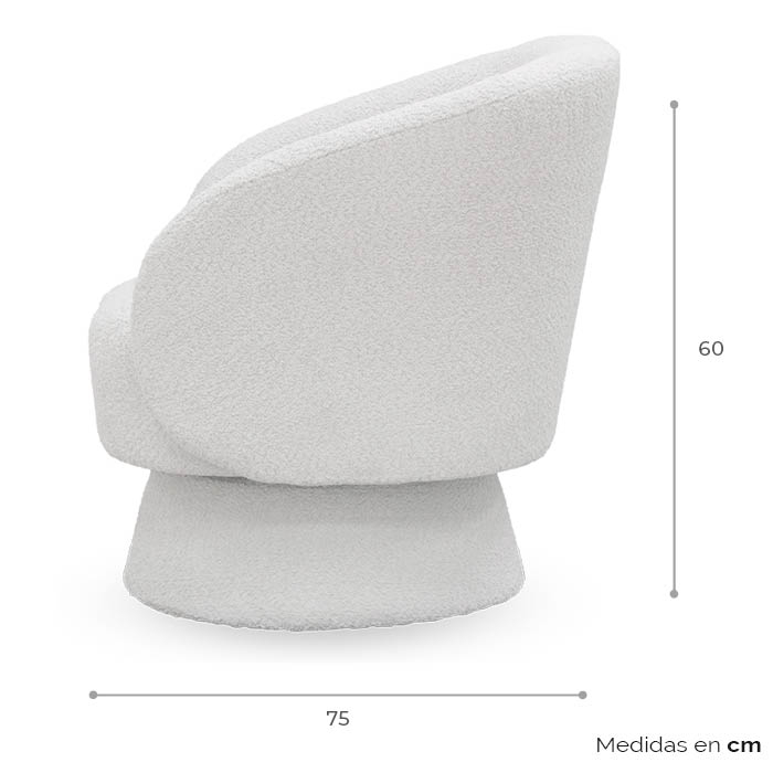 Sillon Tela Blanco Sesenta Y Cinco | Sillones y Ottomanes | salas